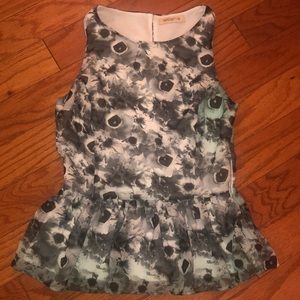 Water color floral peplum top